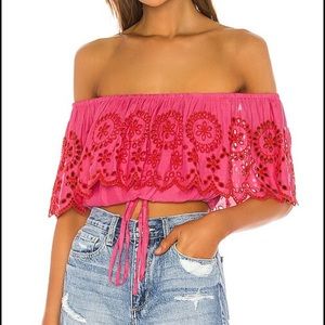 Lovers + friends crop off shoulder top NWT xs